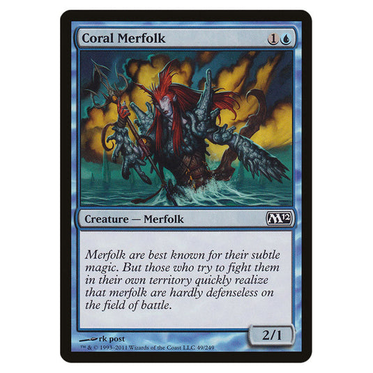 Coral Merfolk 0049 card from the Magic The Gathering set Magic 2012