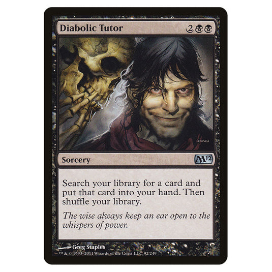 Diabolic Tutor 0092 card from the Magic The Gathering set Magic 2012