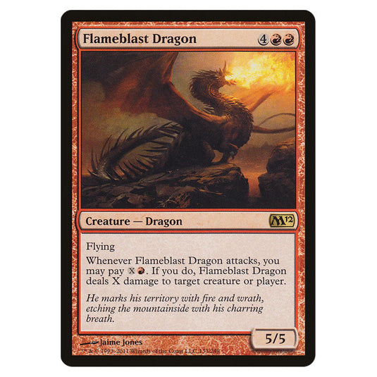 Flameblast Dragon 0133 card from the Magic The Gathering set Magic 2012