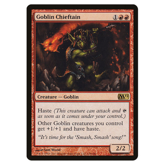 Goblin Chieftain 0138 card from the Magic The Gathering set Magic 2012