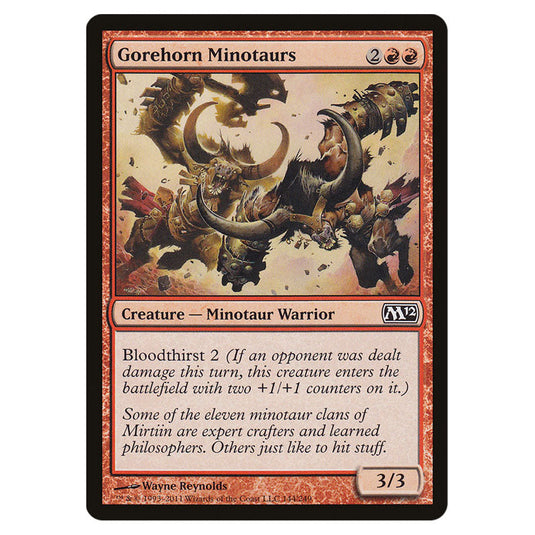 Gorehorn Minotaurs 0144 card from the Magic The Gathering set Magic 2012