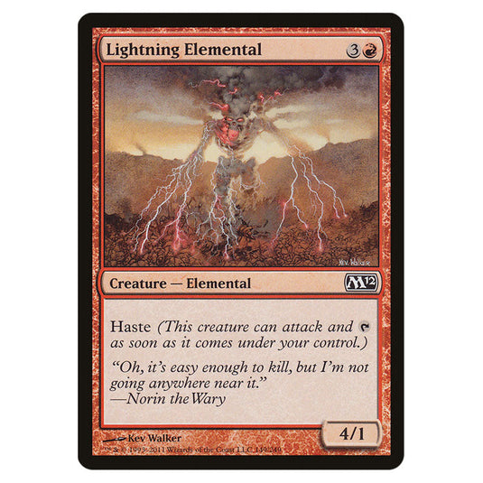 Lightning Elemental 0149 card from the Magic The Gathering set Magic 2012