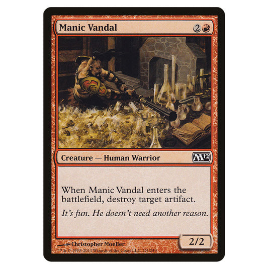 Manic Vandal 0151 card from the Magic The Gathering set Magic 2012