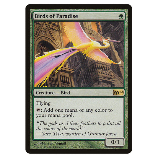 Birds of Paradise 0165 card from the Magic The Gathering set Magic 2012