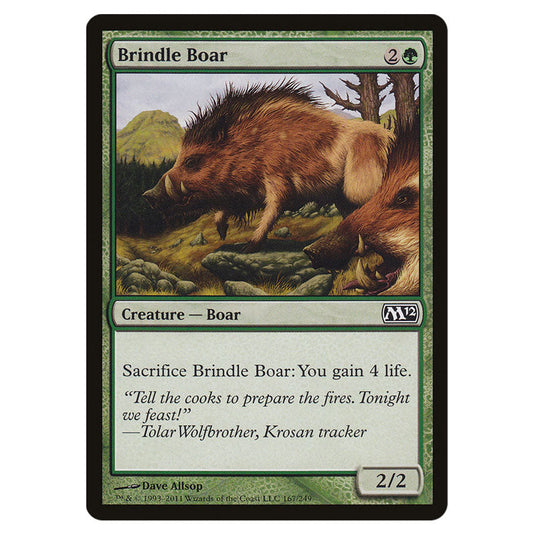 Brindle Boar 0167 card from the Magic The Gathering set Magic 2012