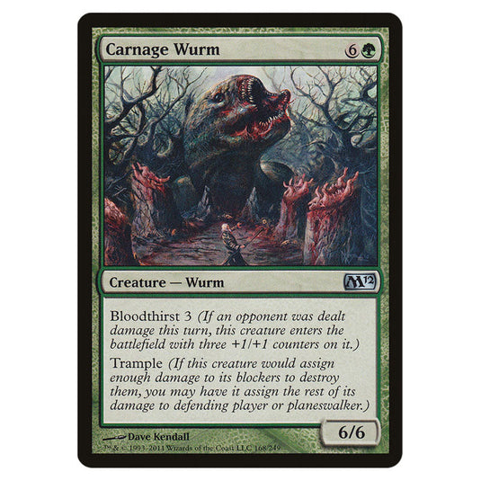 Carnage Wurm 0168 card from the Magic The Gathering set Magic 2012