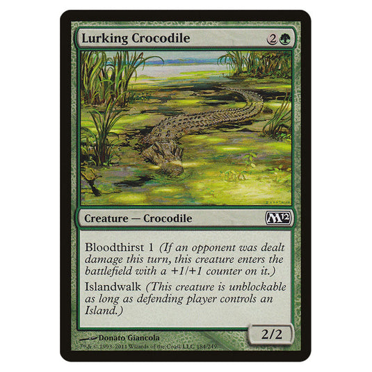 Lurking Crocodile 0184 card from the Magic The Gathering set Magic 2012