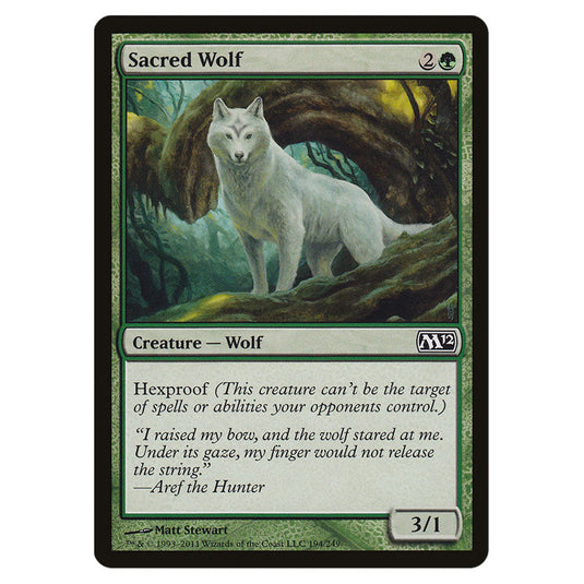 Sacred Wolf 0194 card from the Magic The Gathering set Magic 2012