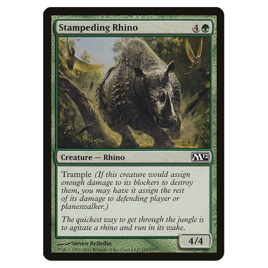 Stampeding Rhino 0196 card from the Magic The Gathering set Magic 2012