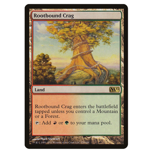 Rootbound Crag 0228 card from the Magic The Gathering set Magic 2012