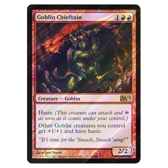 Goblin Chieftain 0138 card from the Magic The Gathering set Magic 2012