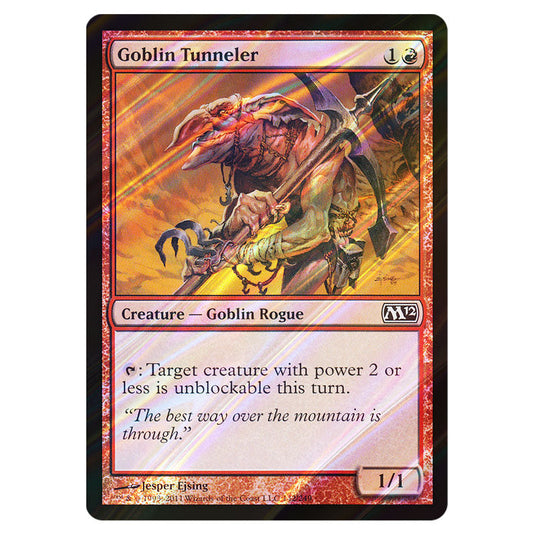 Goblin Tunneler 0142 card from the Magic The Gathering set Magic 2012