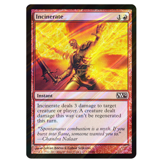 Incinerate 0146 card from the Magic The Gathering set Magic 2012