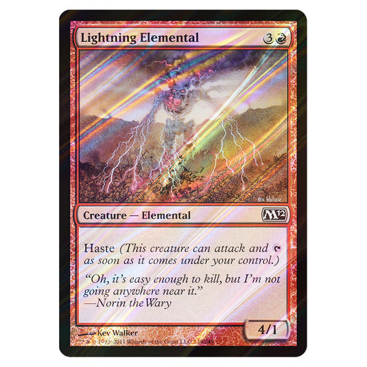 Lightning Elemental 0149 card from the Magic The Gathering set Magic 2012