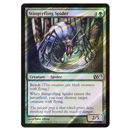 Stingerfling Spider 0197 card from the Magic The Gathering set Magic 2012