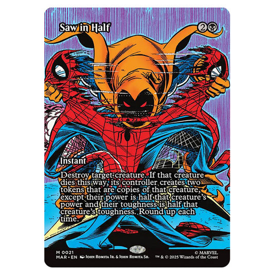Saw in Half 0021 card from the Magic The Gathering set Marvel Universe