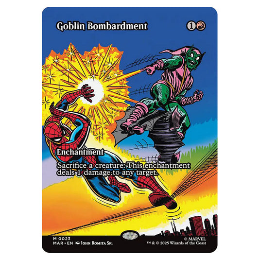 Goblin Bombardment 0023 card from the Magic The Gathering set Marvel Universe