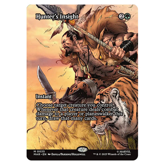 Hunter's Insight 0035 card from the Magic The Gathering set Marvel Universe