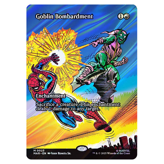 Goblin Bombardment 0023 card from the Magic The Gathering set Marvel Universe