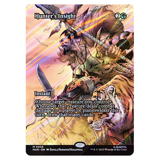 Hunter's Insight 0035 card from the Magic The Gathering set Marvel Universe