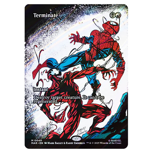 Terminate 0040 card from the Magic The Gathering set Marvel Universe