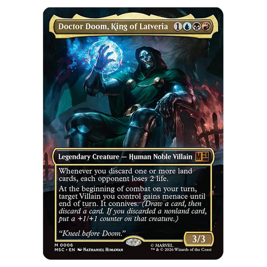 Doctor Doom, King of Latveria 0006 card from the Magic The Gathering set Marvel Super Heroes Commander
