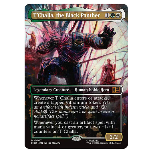 T'Challa, the Black Panther 0007 card from the Magic The Gathering set Marvel Super Heroes Commander
