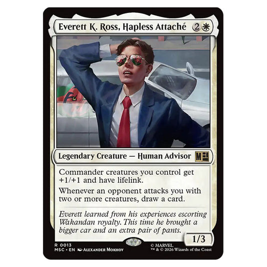 Everett K. Ross, Hapless Attaché 0013 card from the Magic The Gathering set Marvel Super Heroes Commander