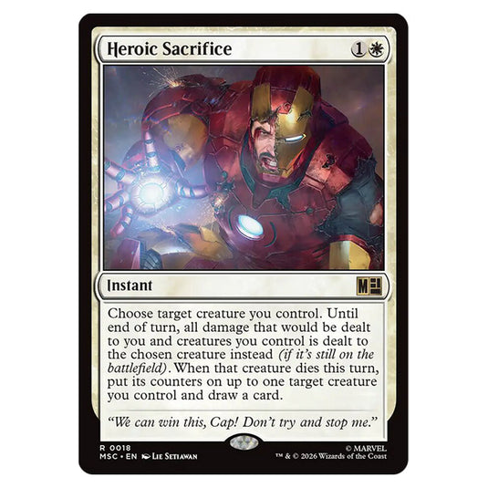 Heroic Sacrifice 0018 card from the Magic The Gathering set Marvel Super Heroes Commander