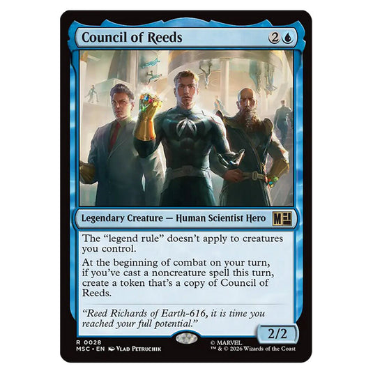Council of Reeds 0028 card from the Magic The Gathering set Marvel Super Heroes Commander