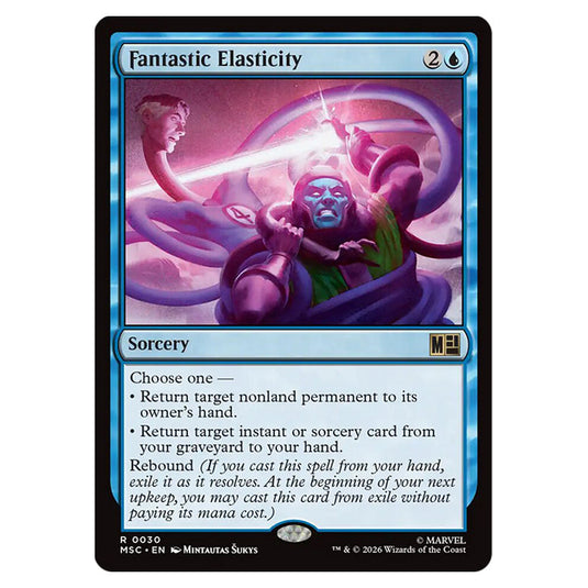 Fantastic Elasticity 0030 card from the Magic The Gathering set Marvel Super Heroes Commander