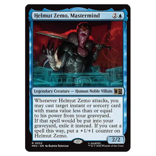 Helmut Zemo, Mastermind 0032 card from the Magic The Gathering set Marvel Super Heroes Commander