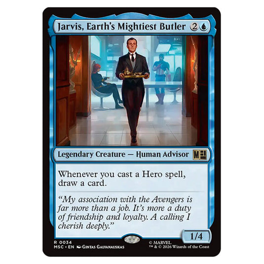 Jarvis, Earth's Mightiest Butler 0034 card from the Magic The Gathering set Marvel Super Heroes Commander