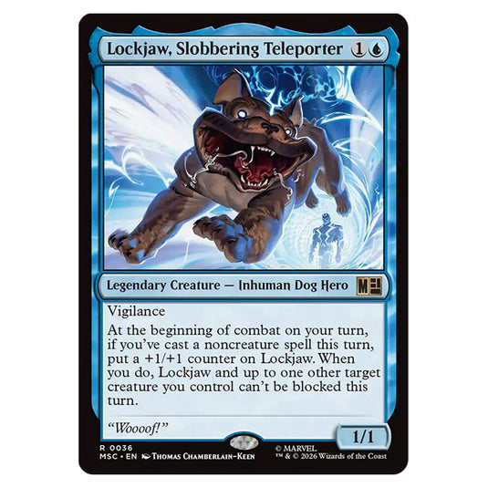 Lockjaw, Slobbering Teleporter 0036 card from the Magic The Gathering set Marvel Super Heroes Commander