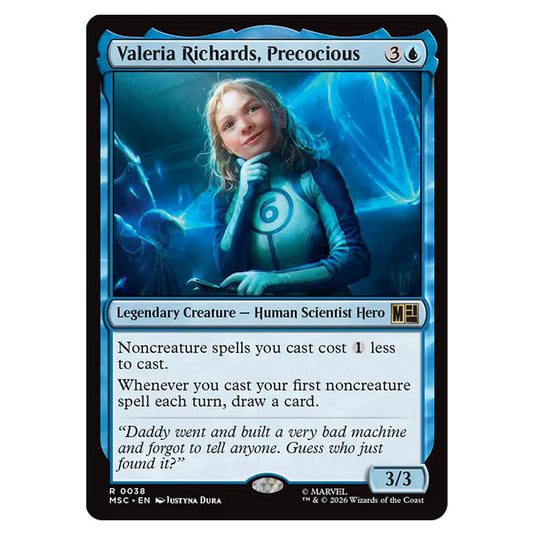 Valeria Richards, Precocious 0038 card from the Magic The Gathering set Marvel Super Heroes Commander