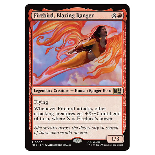 Firebird, Blazing Ranger 0050 card from the Magic The Gathering set Marvel Super Heroes Commander