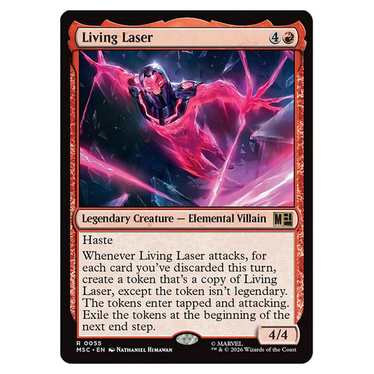 Living Laser 0055 card from the Magic The Gathering set Marvel Super Heroes Commander