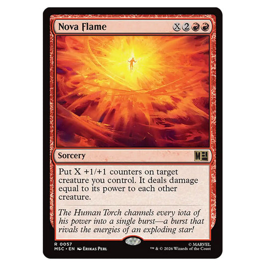 Nova Flame 0057 card from the Magic The Gathering set Marvel Super Heroes Commander