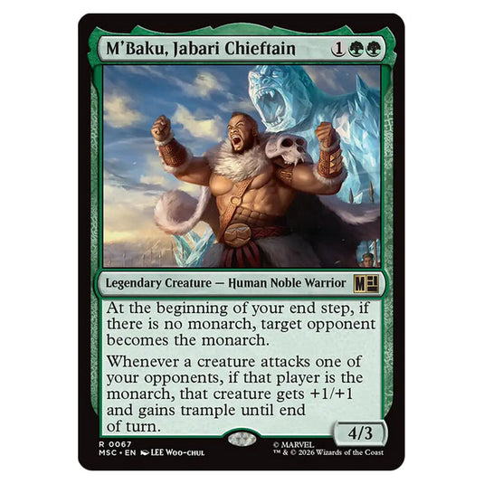 M'Baku, Jabari Chieftain 0067 card from the Magic The Gathering set Marvel Super Heroes Commander