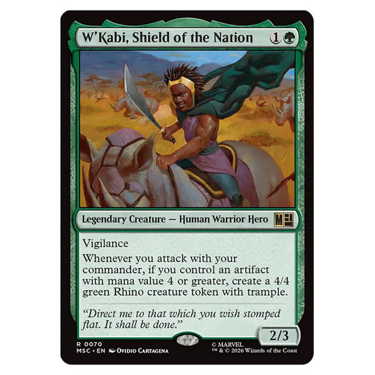 W'Kabi, Shield of the Nation 0070 card from the Magic The Gathering set Marvel Super Heroes Commander