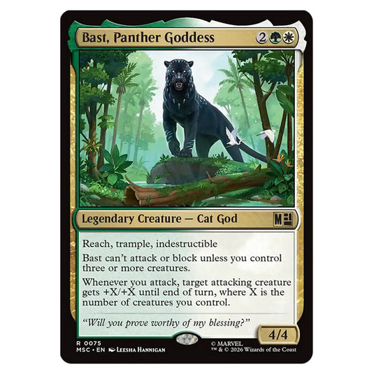 Bast, Panther Goddess 0075 card from the Magic The Gathering set Marvel Super Heroes Commander
