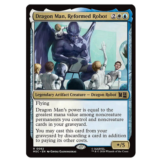 Dragon Man, Reformed Robot 0082 card from the Magic The Gathering set Marvel Super Heroes Commander