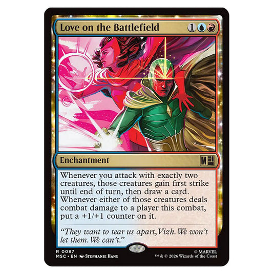 Love on the Battlefield 0087 card from the Magic The Gathering set Marvel Super Heroes Commander