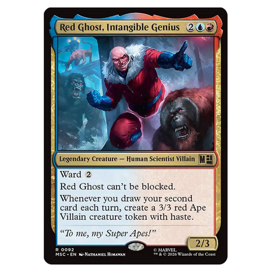 Red Ghost, Intangible Genius 0092 card from the Magic The Gathering set Marvel Super Heroes Commander