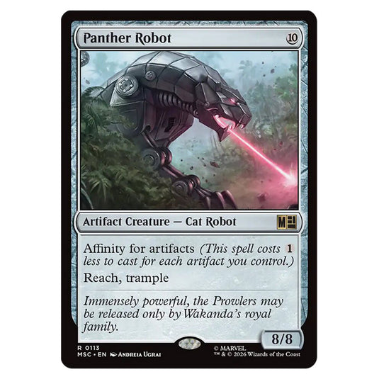 Panther Robot 0113 card from the Magic The Gathering set Marvel Super Heroes Commander