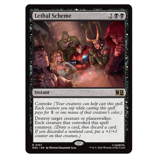 Lethal Scheme 0157 card from the Magic The Gathering set Marvel Super Heroes Commander
