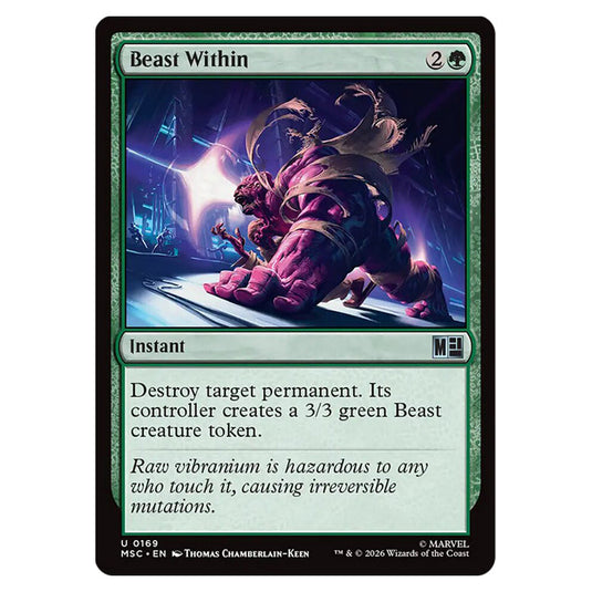 Beast Within 0169 card from the Magic The Gathering set Marvel Super Heroes Commander