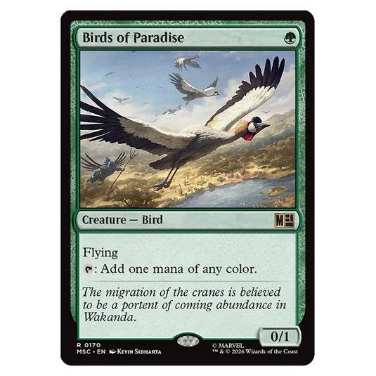 Birds of Paradise 0170 card from the Magic The Gathering set Marvel Super Heroes Commander