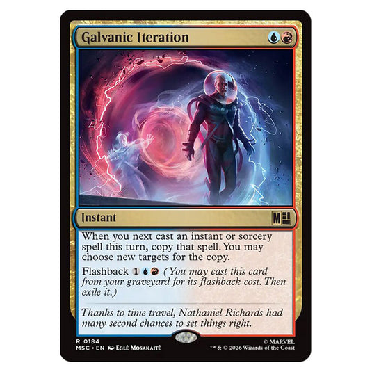 Galvanic Iteration 0184 card from the Magic The Gathering set Marvel Super Heroes Commander