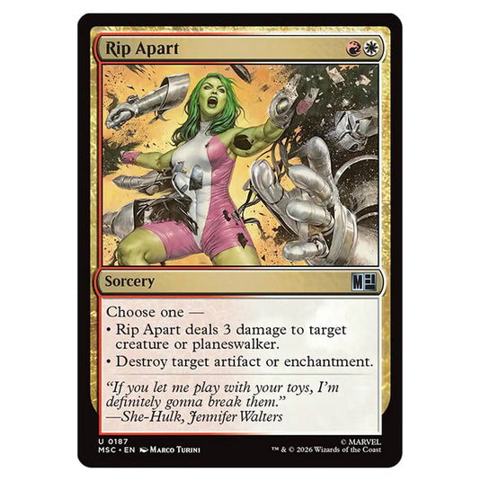 Rip Apart 0187 card from the Magic The Gathering set Marvel Super Heroes Commander